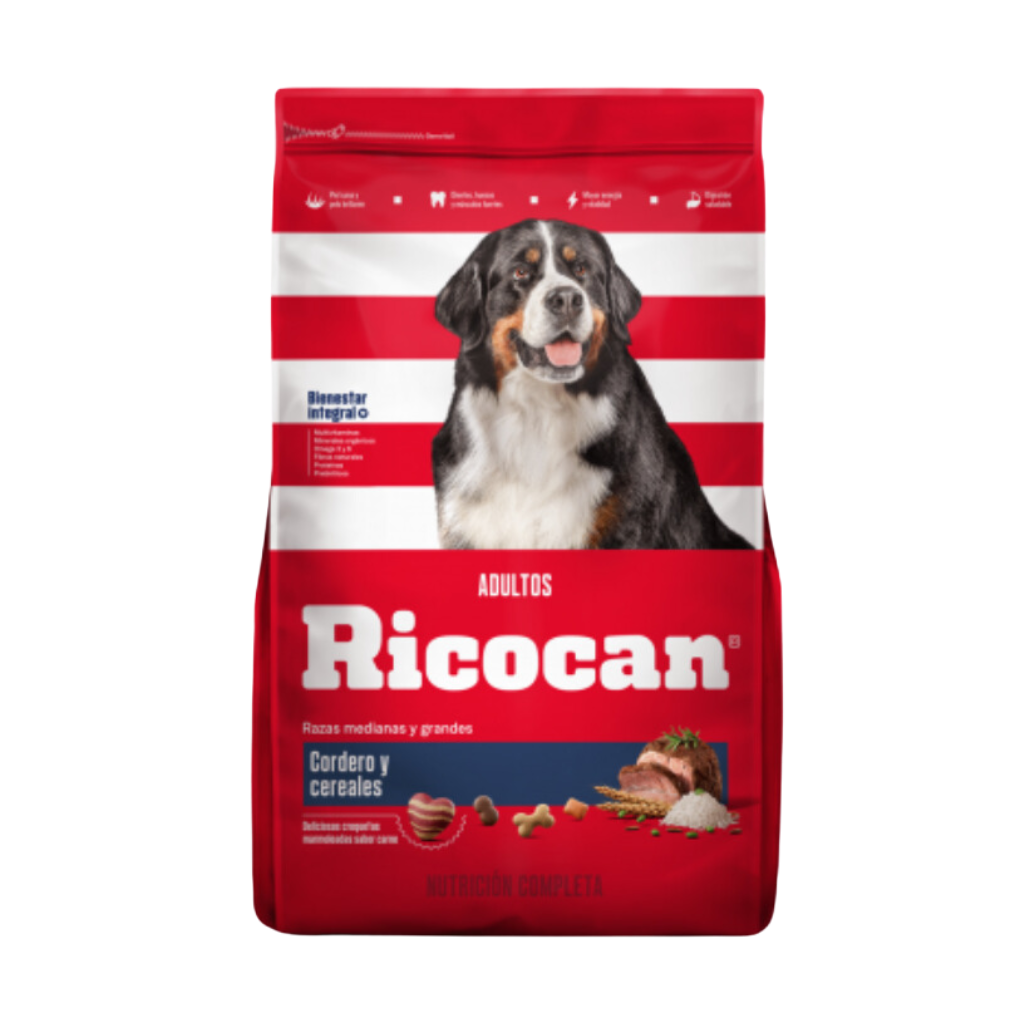 Ricocan Adultos Rz. Medianas y Grandes Cordero y Cereales