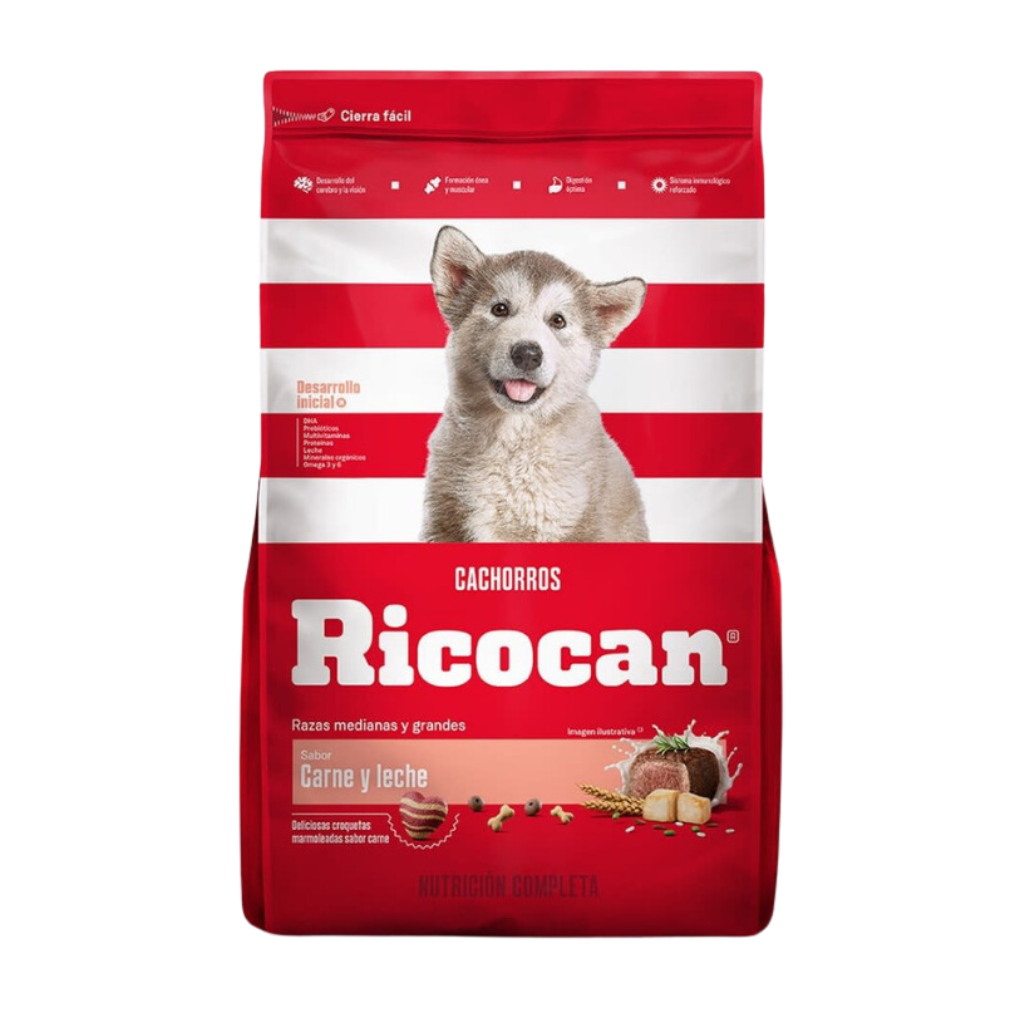 Ricocan Cachorro Rz. Medianas y Grandes Carne y Leche