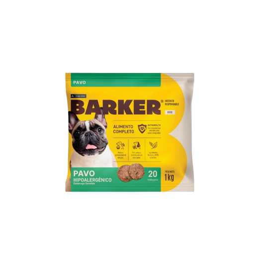 Hamburguesa Pavo Hipoalergénico Barker 1 KG (20 unds)